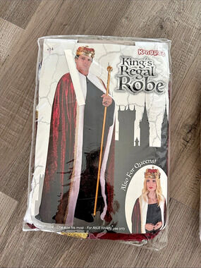 Kangaroo King's Regal Robe Costume in Red & White